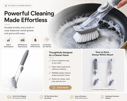 Cleaning Brush with Soap Dispenser